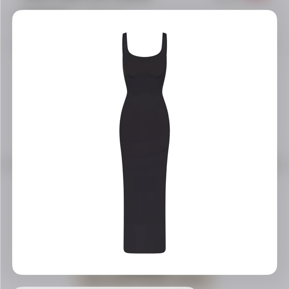SKIMS BODY TANK LONG SLIP DRESS | ONYX